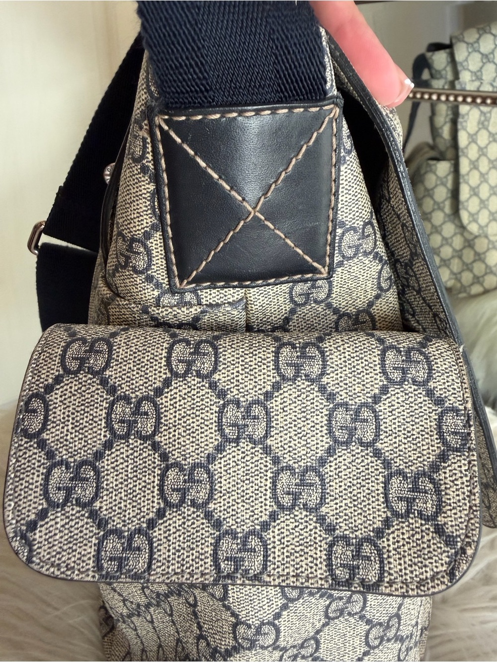 Gucci GG Monogram Diaper Messenger Bag 211131 + Changing Mat - Picture 5 of 16